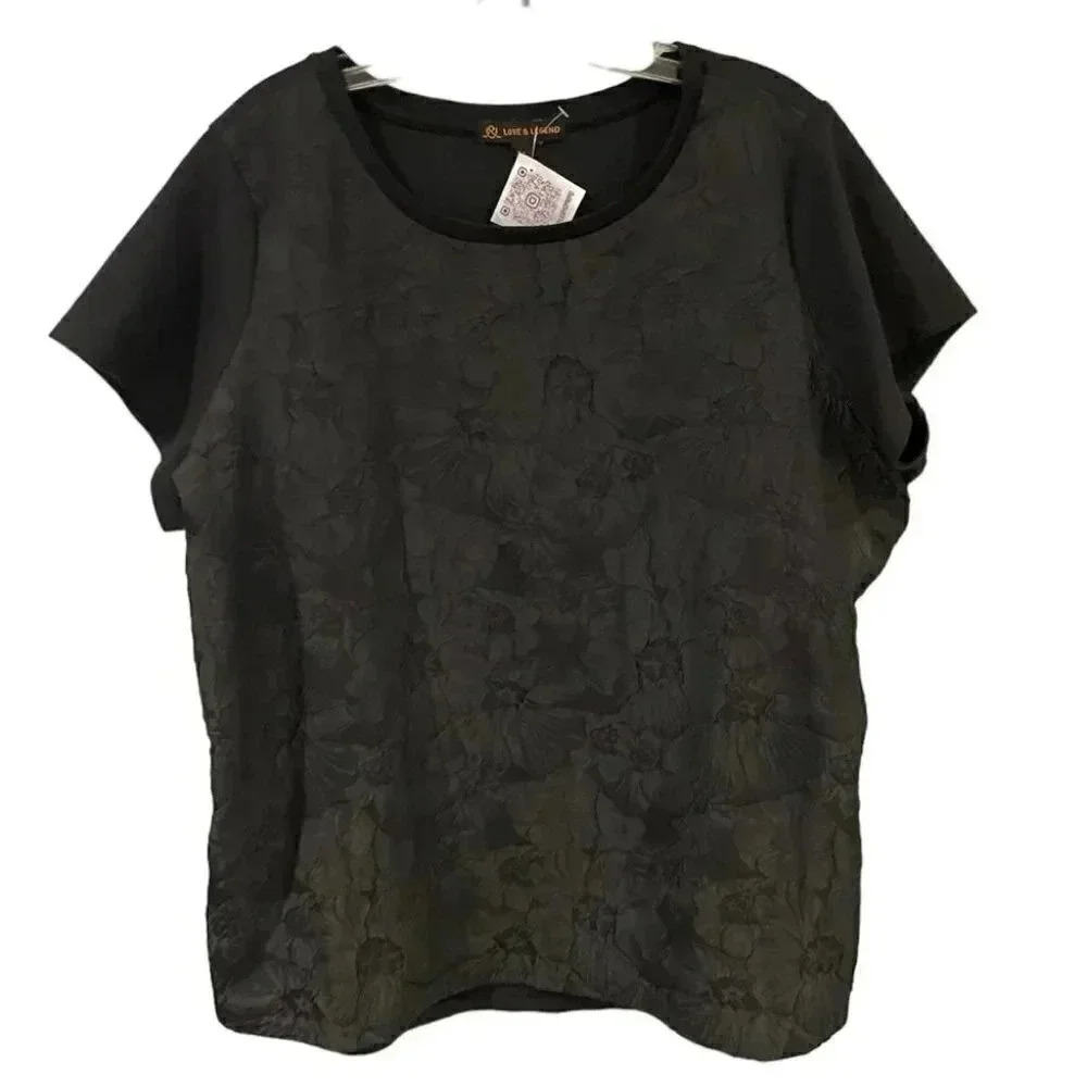 Love & Legend Floral Shirt Black Size 2X